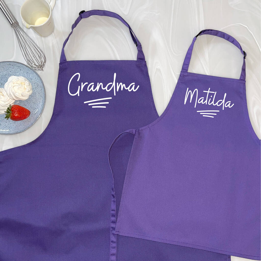 Personalised Grandma And Child Ballpoint Apron Set - Lovetree Design