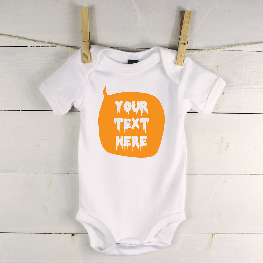 Personalised Halloween Speech Bubble Babygrow - Lovetree Design
