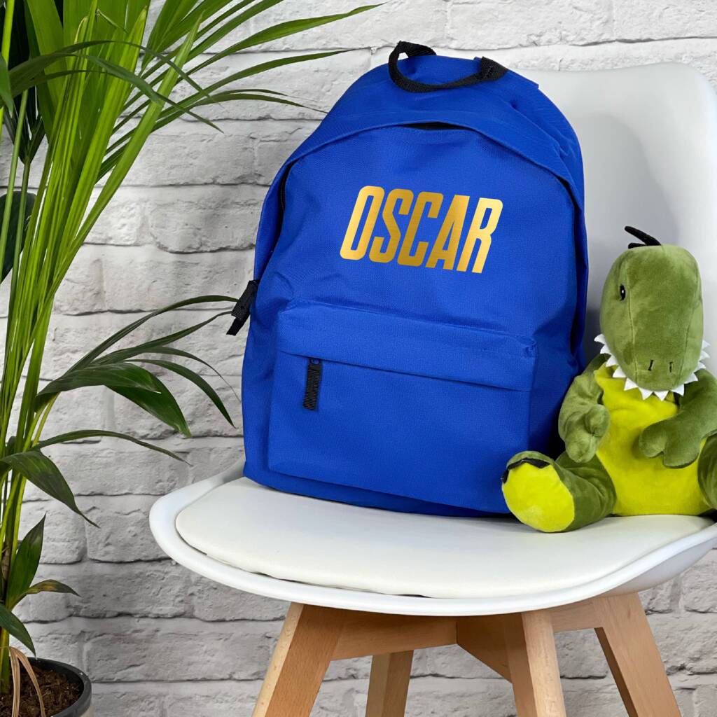 Personalised Italic Gold Kids Rucksack - Lovetree Design