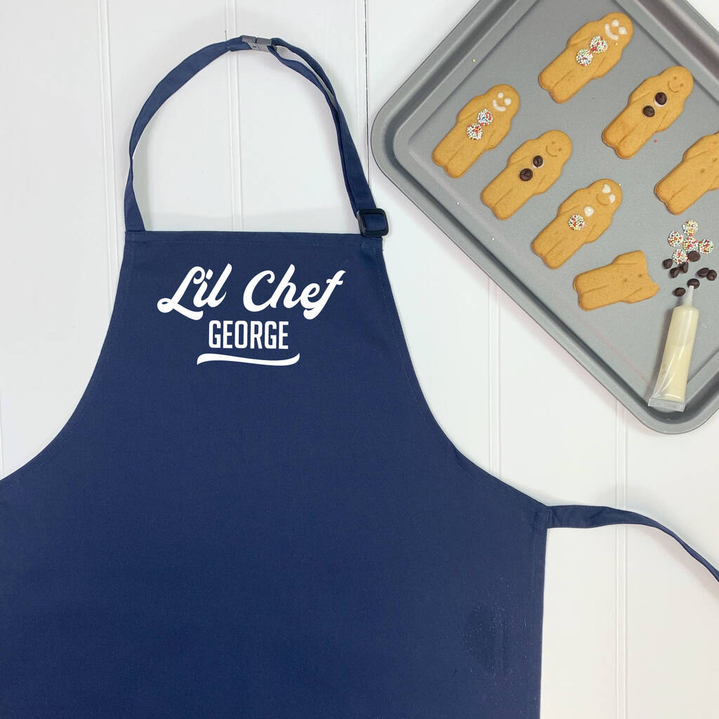 Personalised Kids Little Chef Apron Retro Style - Lovetree Design