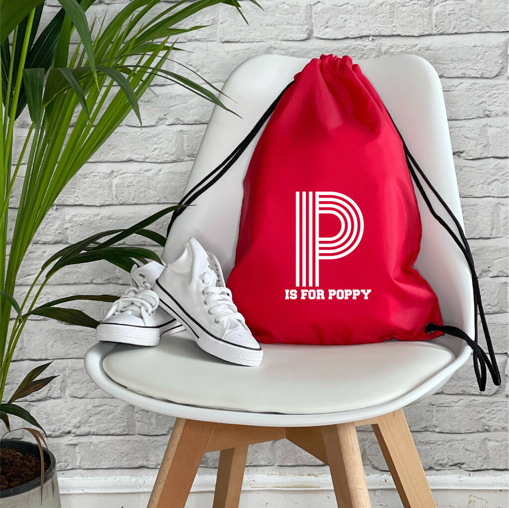Kids Personalised Pe / Swimming Bag Retro Alphabet - Lovetree Design