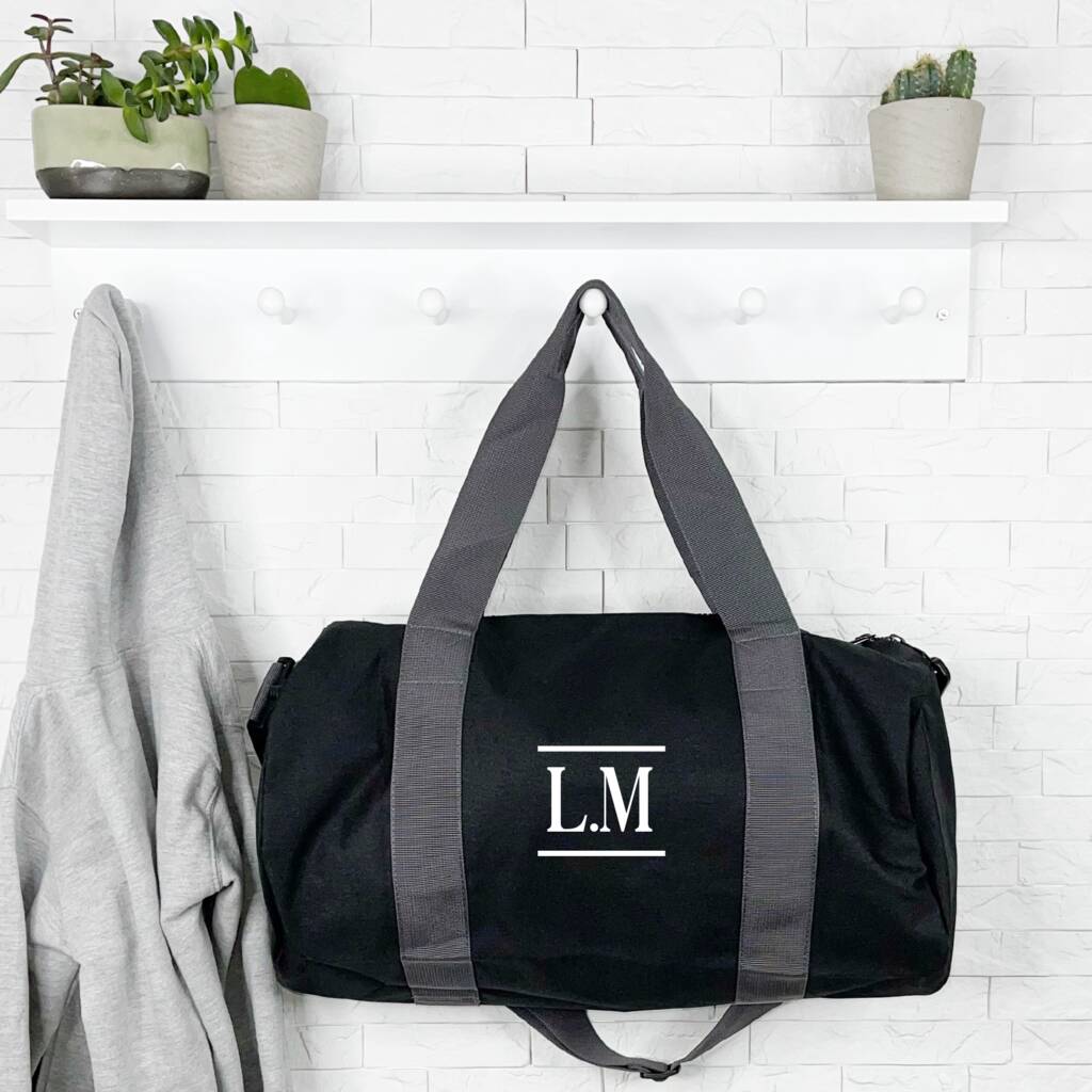 Personalised Mens Holdall Bag With Initials In Block - Lovetree Design