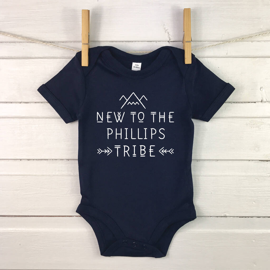 Personalised New To The Tribe Babygrow - Lovetree Design