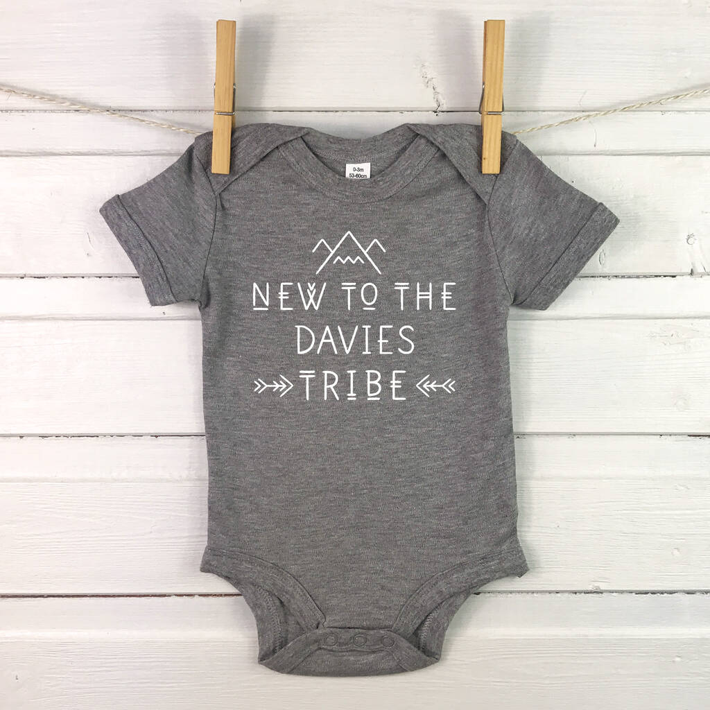 Personalised New To The Tribe Babygrow - Lovetree Design
