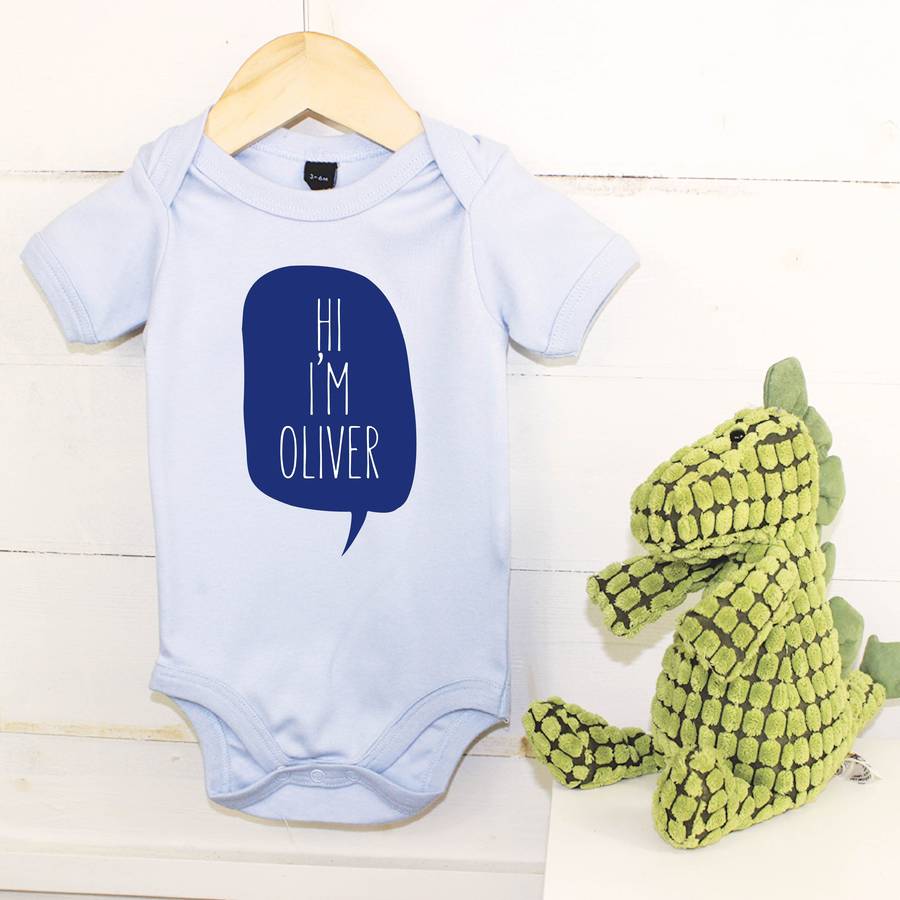 Personalised 'Hi I'm…' Babygrow - Lovetree Design