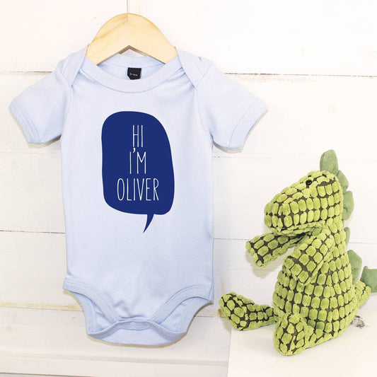 Personalised 'Hi I'm…' Babygrow - Lovetree Design