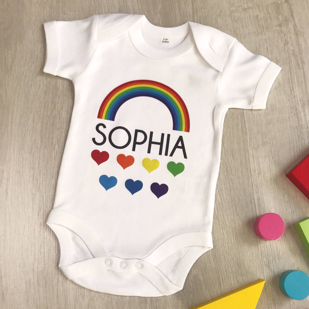 Personalised Rainbow Babygrow - Lovetree Design