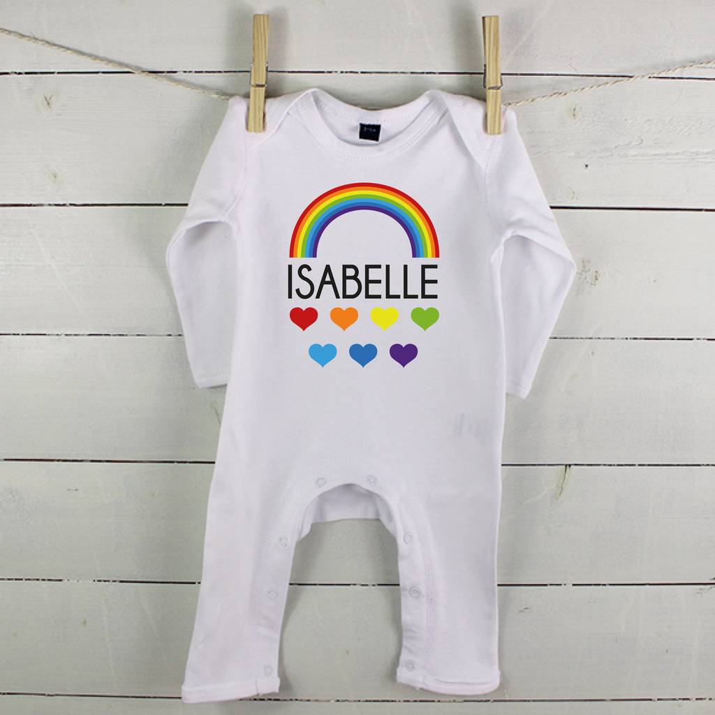 Personalised Rainbow Babygrow - Lovetree Design