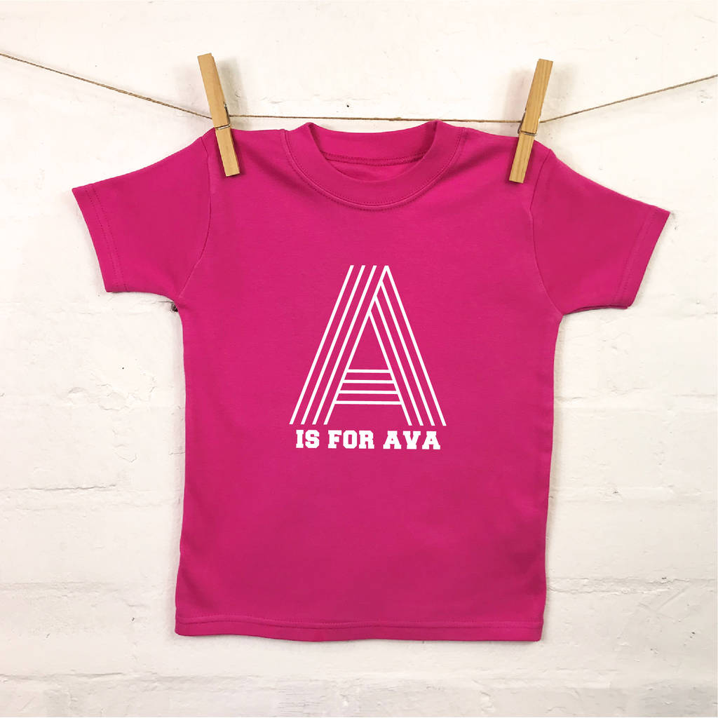 Personalised Retro Alphabet Kids T Shirt - Lovetree Design