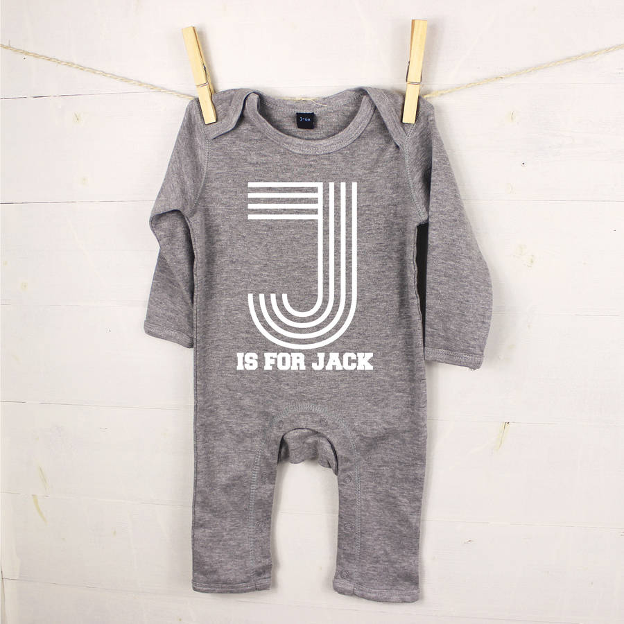 Personalised Retro Alphabet Babygrow Rompersuit - Lovetree Design