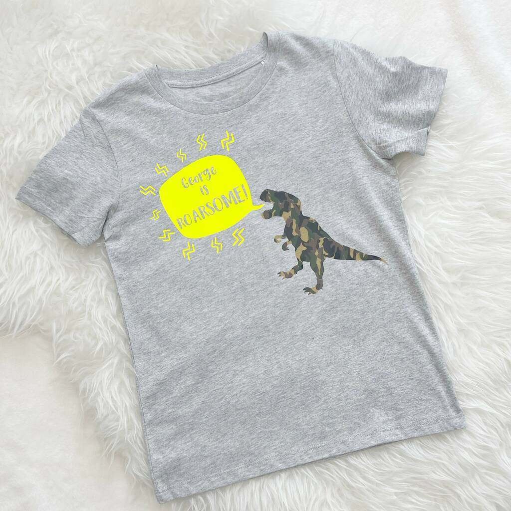 Personalised Roarsome Dinosaur T Shirt - Lovetree Design