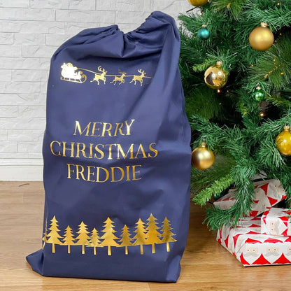 Personalised Santa Sack With Santa's Sleigh - Lovetree Design