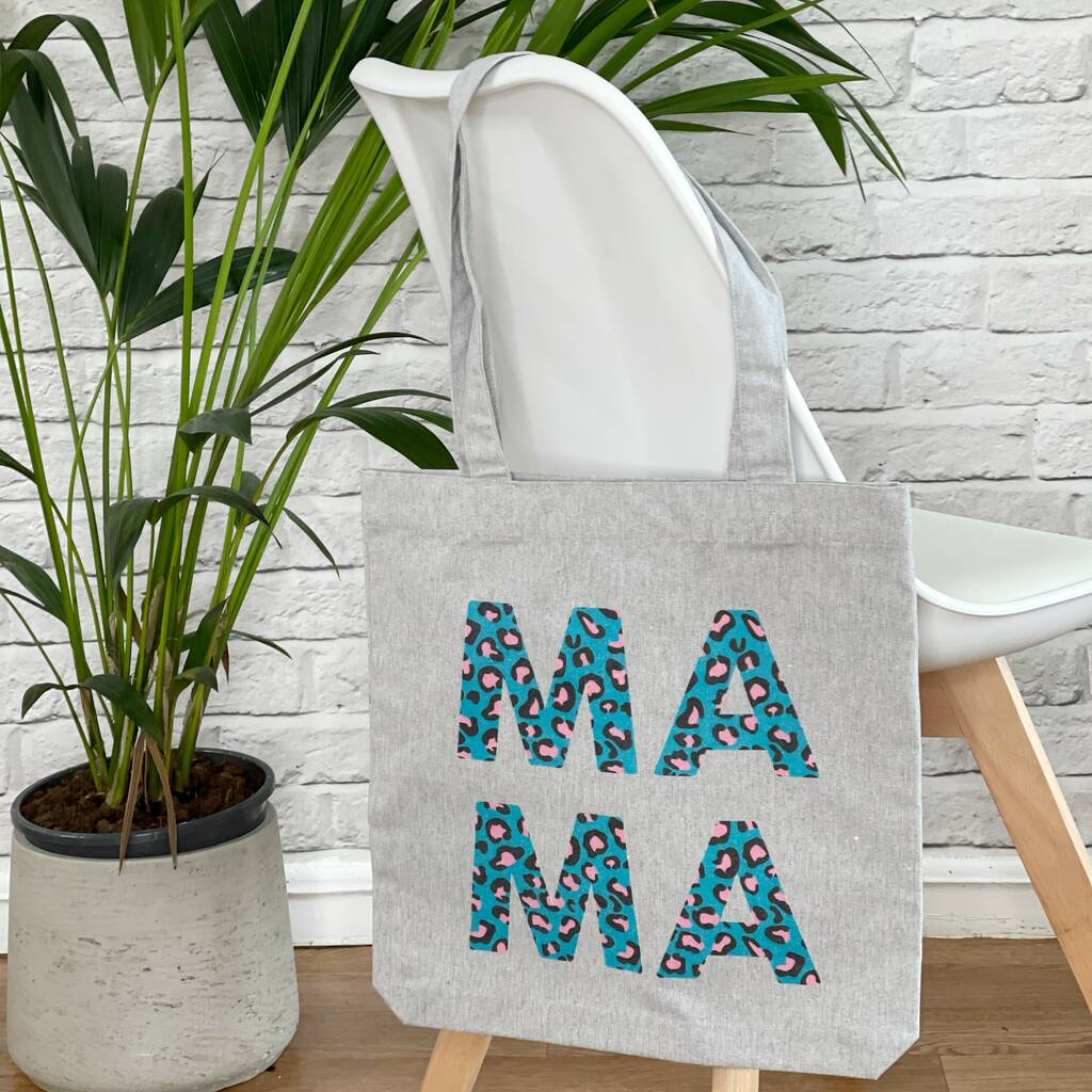 Pink And Blue Animal Print Mama Tote Bag