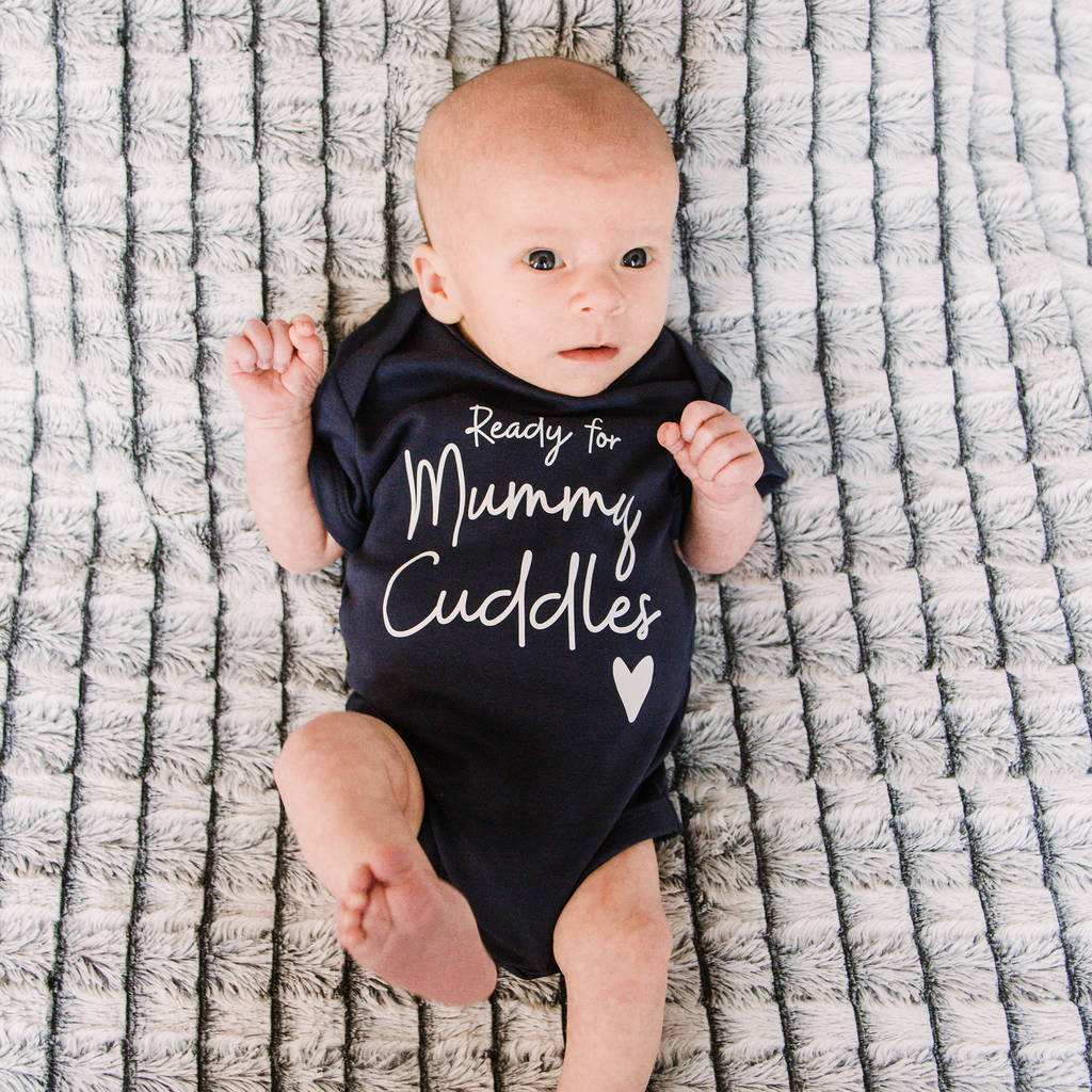 Ready For Mummy Cuddles. Mothers Day Babygrow - Lovetree Design