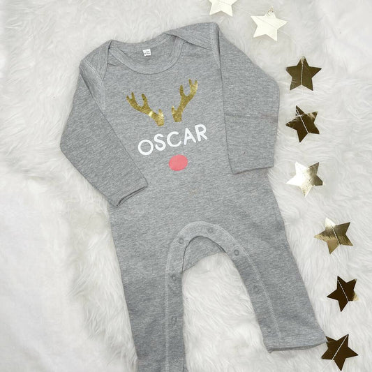 Reindeer Personalised Christmas Rompersuit - Lovetree Design