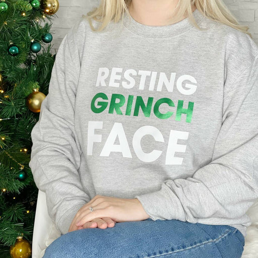 Resting Grinch Face Christmas Sweatshirt - Lovetree Design