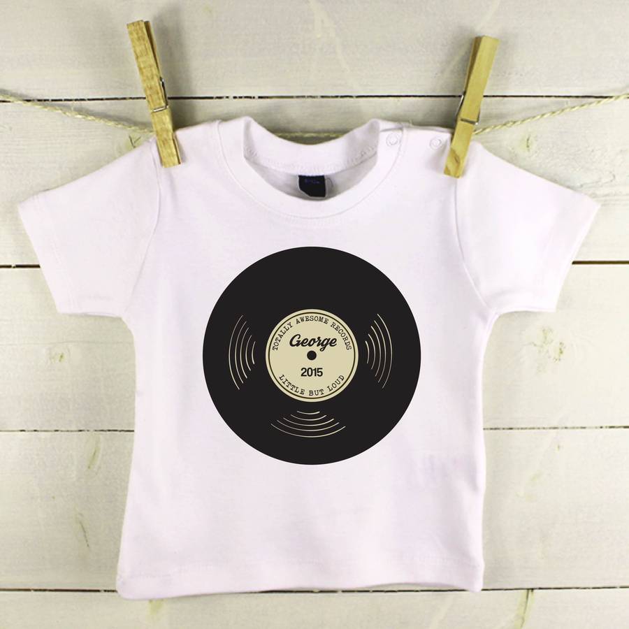 'Totally Awesome Records' Personalised Baby T Shirt - Lovetree Design