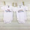 Twin Babygrows. Born Together, Friends Forever - Lovetree Design