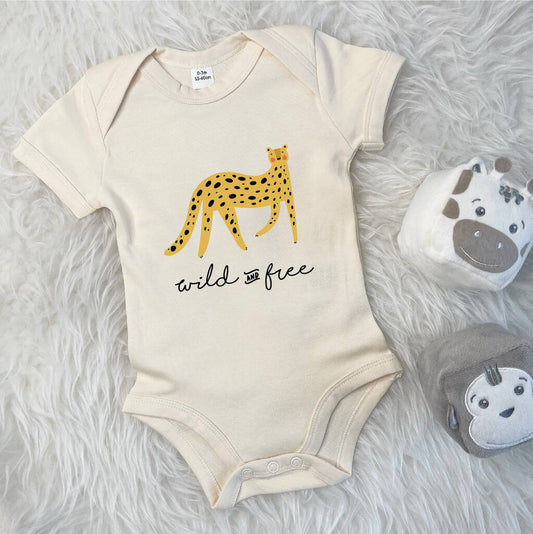 Wild And Free Leopard Jungle Babygrow - Lovetree Design