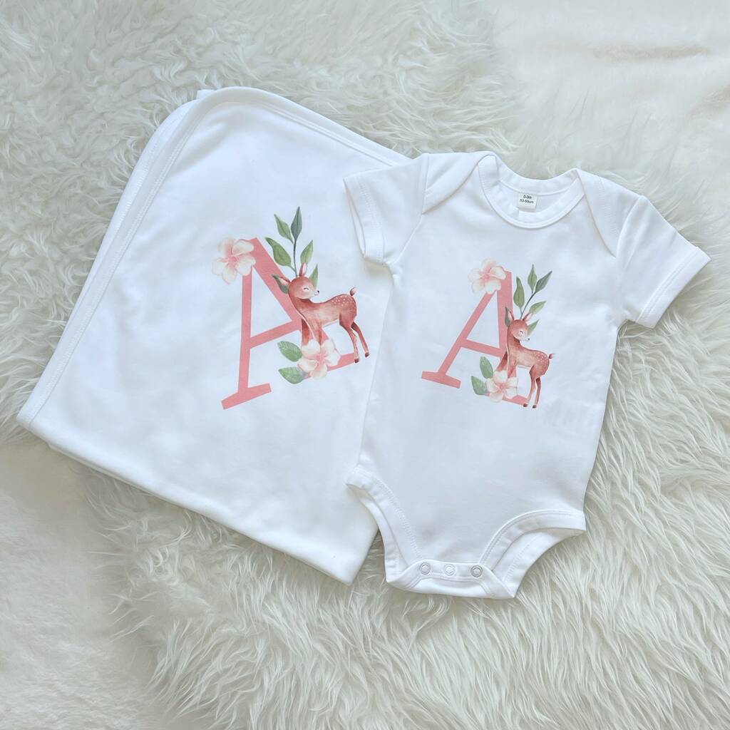 Woodland Animal Personalised Babygrow And Blanket Set - Lovetree Design