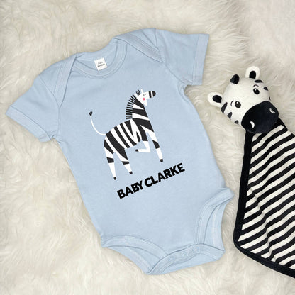 Zebra Personalised Jungle Babygrow - Lovetree Design