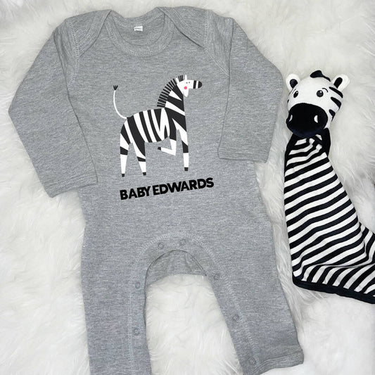 Zebra Personalised Jungle Rompersuit - Lovetree Design