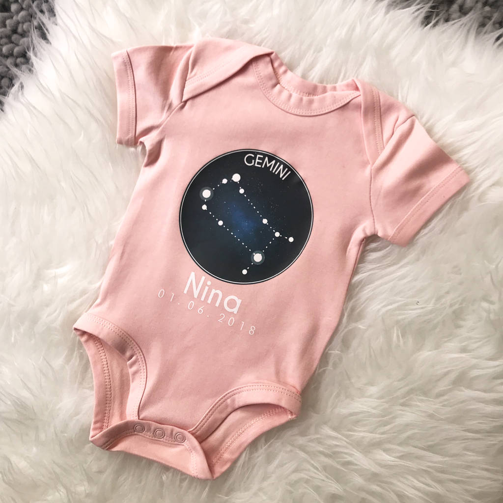 Star Sign Personalised Babygrow - Lovetree Design