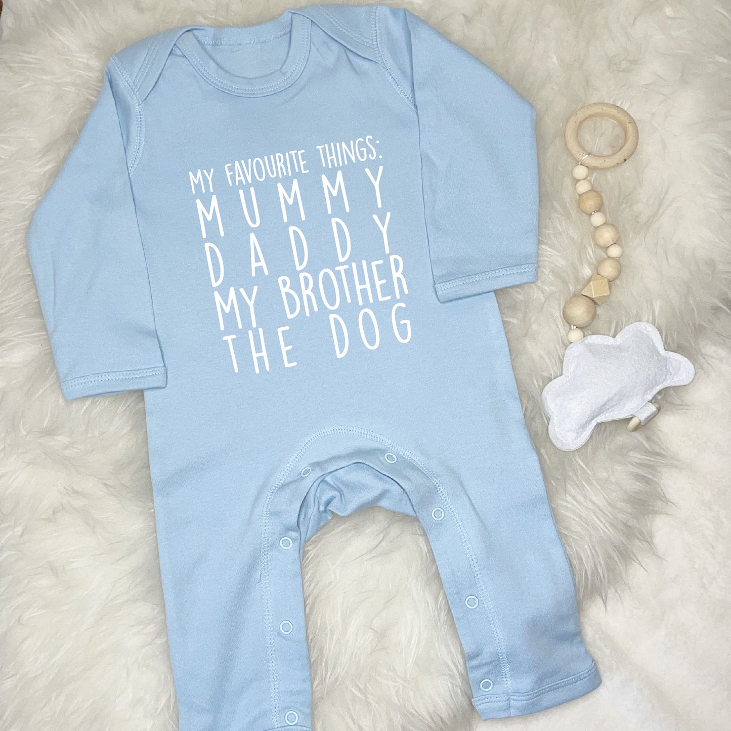 My Favourite Things Personalised Baby Rompersuit - Lovetree Design