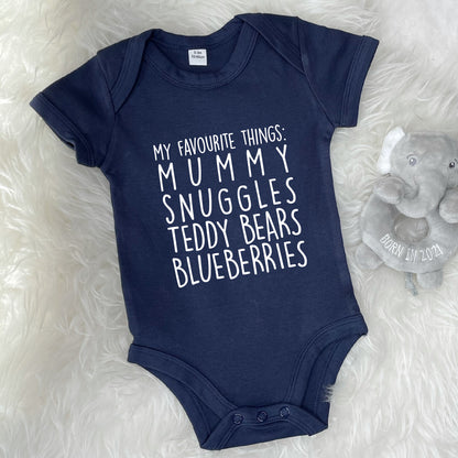 My Favourite Things Personalised Babygrow - Lovetree Design