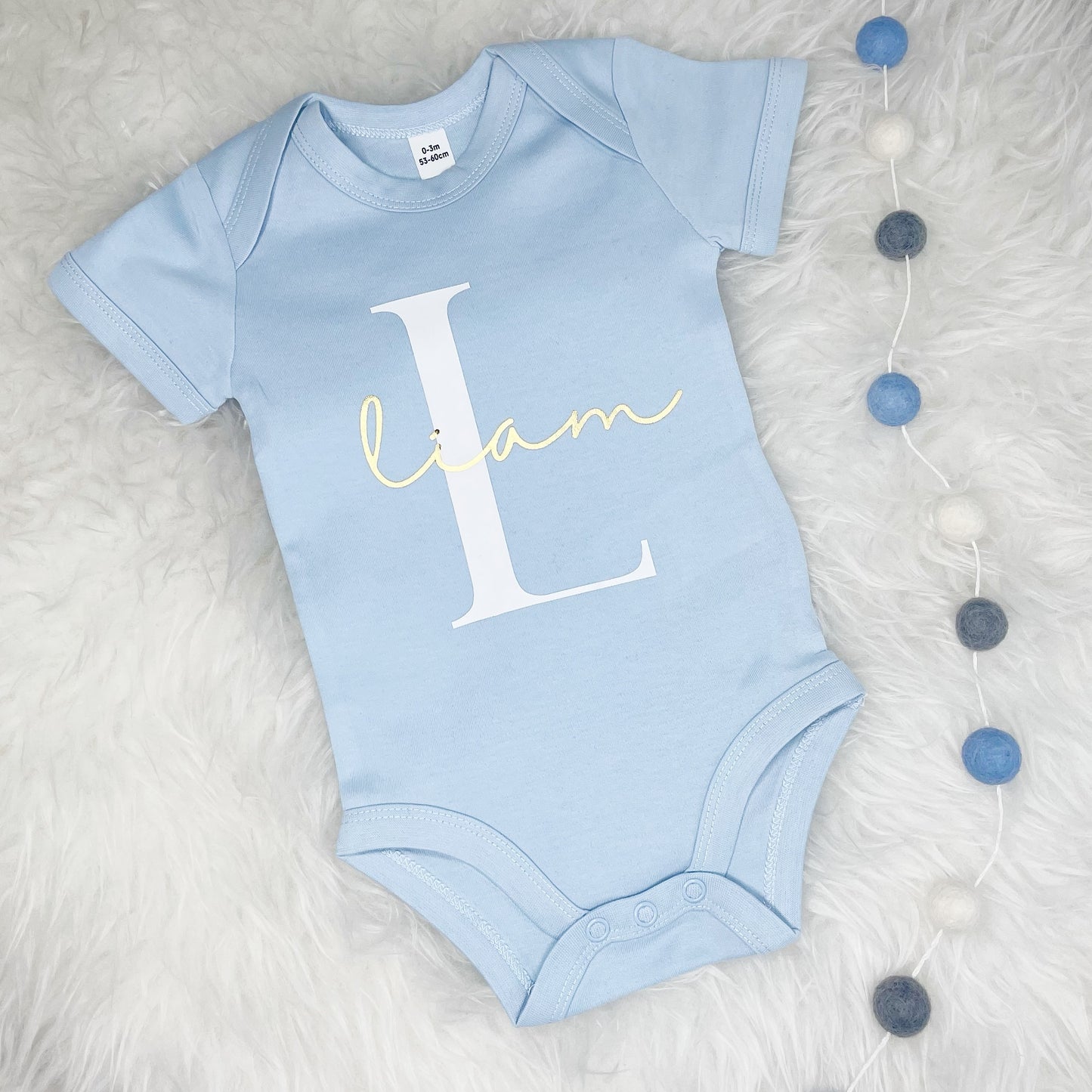 Babygrow Personalised With Name And Gold Initial - Lovetree Design