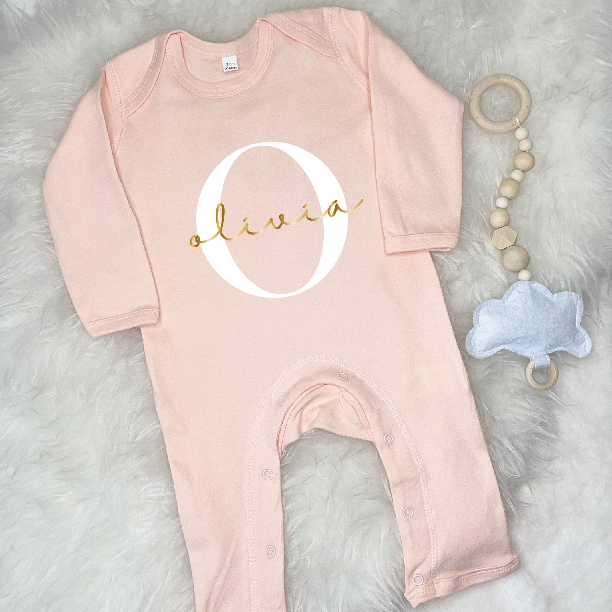 Babygrow Personalised With Name And Gold Initial - Lovetree Design