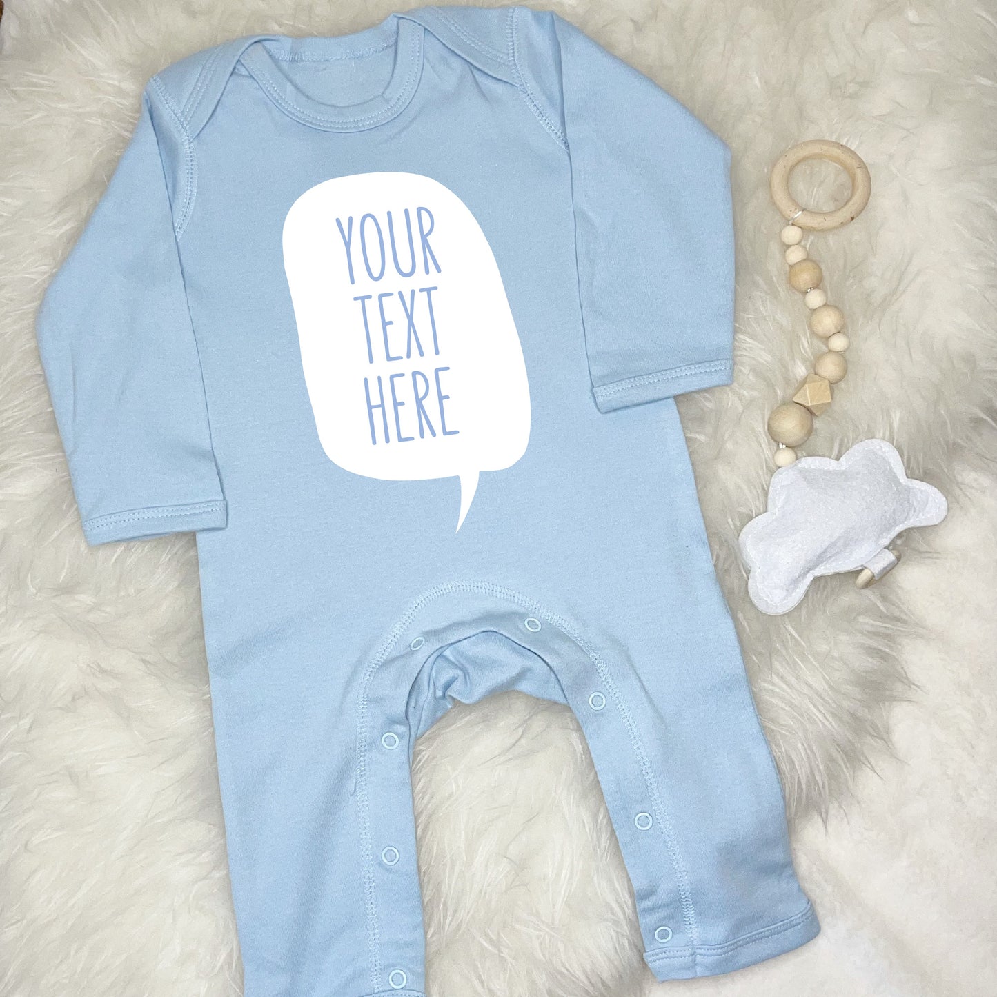 Speech Bubble Personalised Baby Rompersuit - Lovetree Design