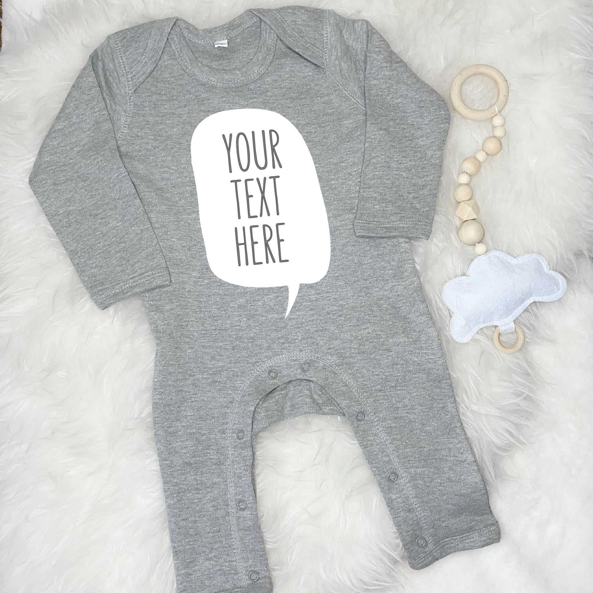 Speech Bubble Personalised Baby Rompersuit - Lovetree Design