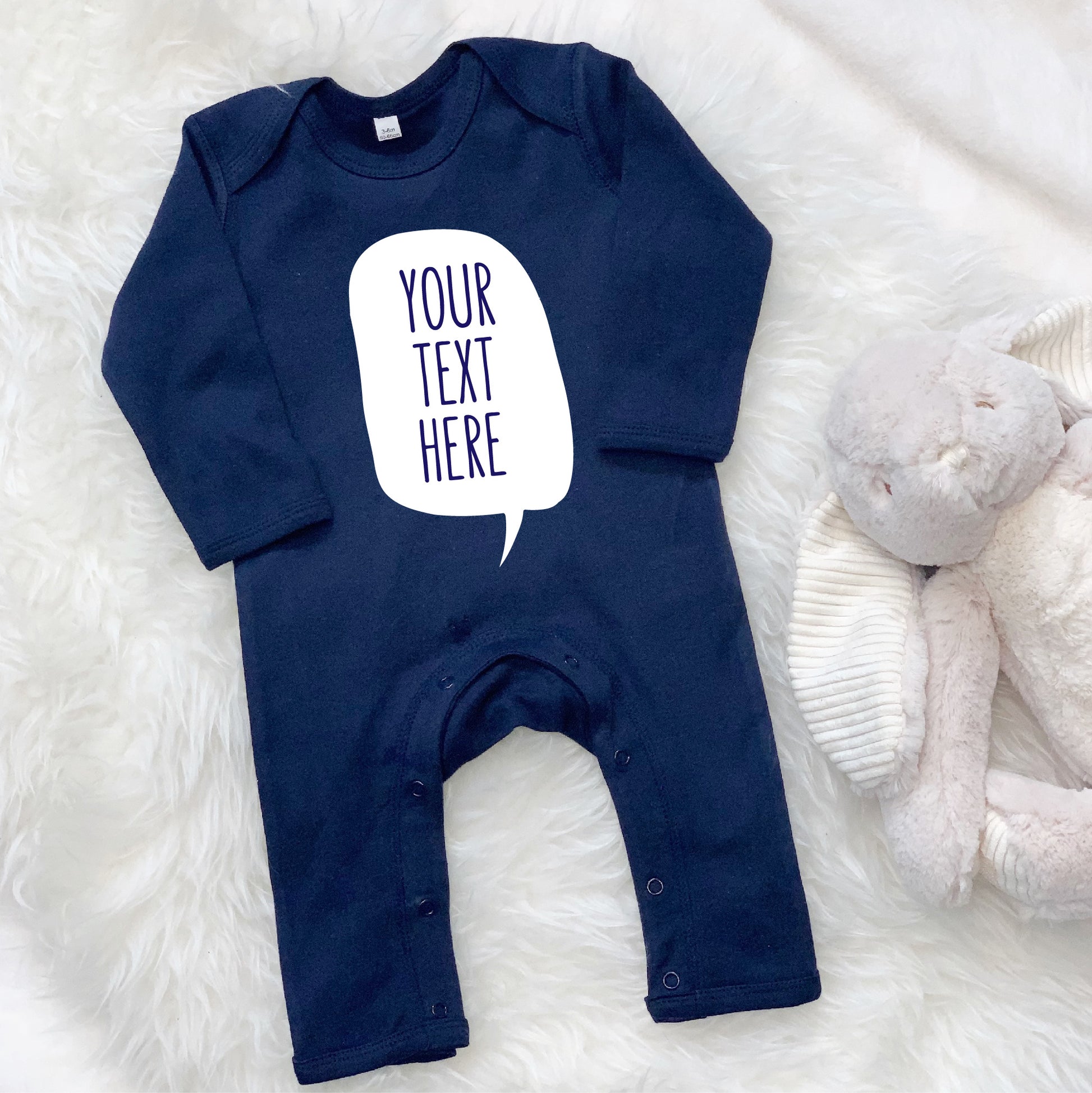 Speech Bubble Personalised Baby Rompersuit - Lovetree Design