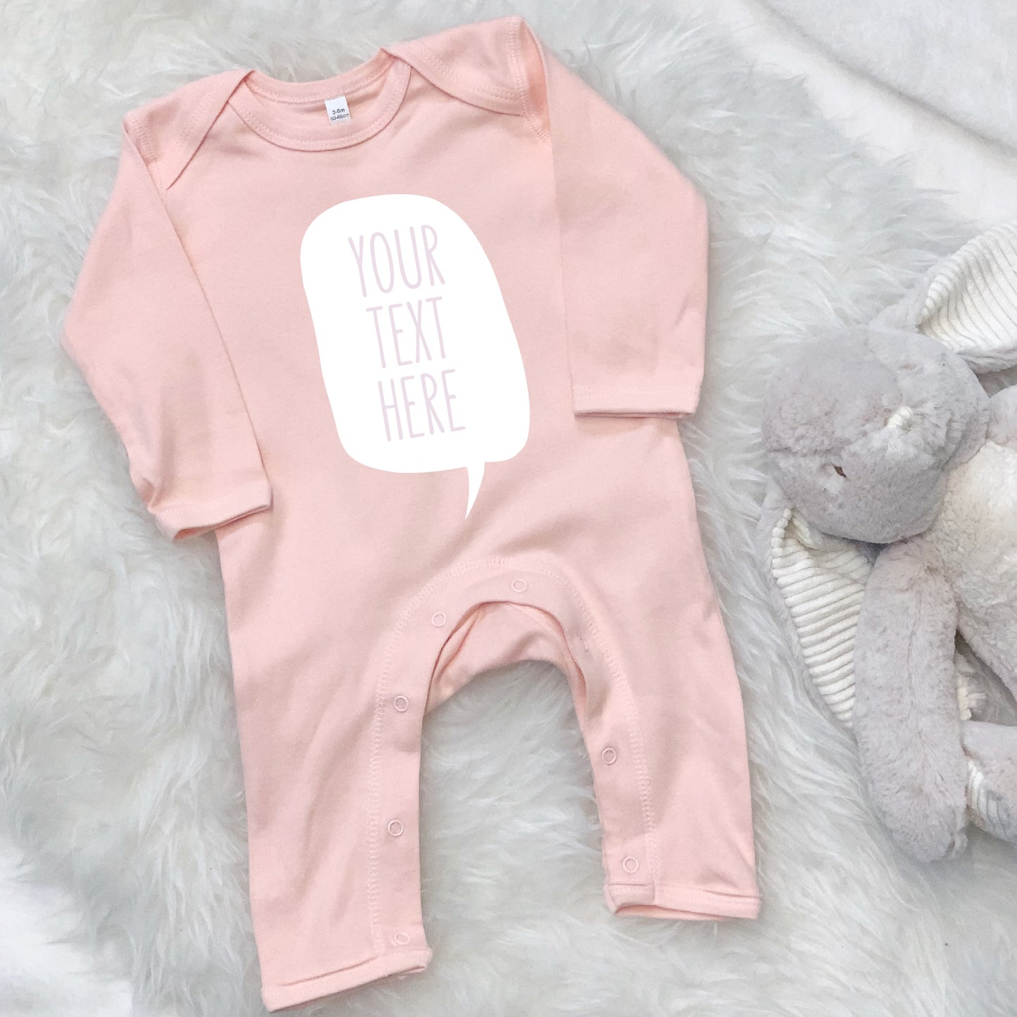 Speech Bubble Personalised Baby Rompersuit - Lovetree Design