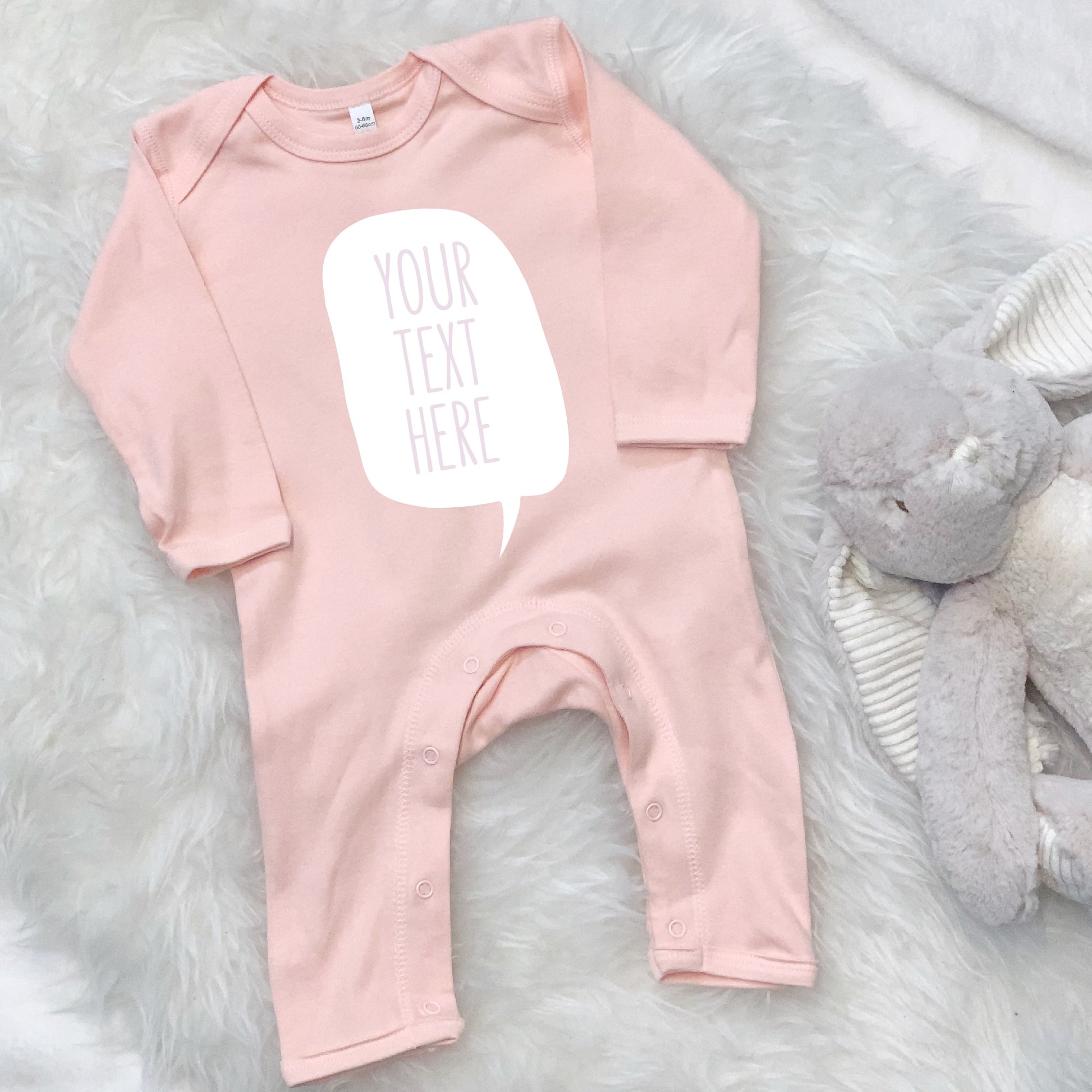 Speech Bubble Personalised Baby Rompersuit - Lovetree Design