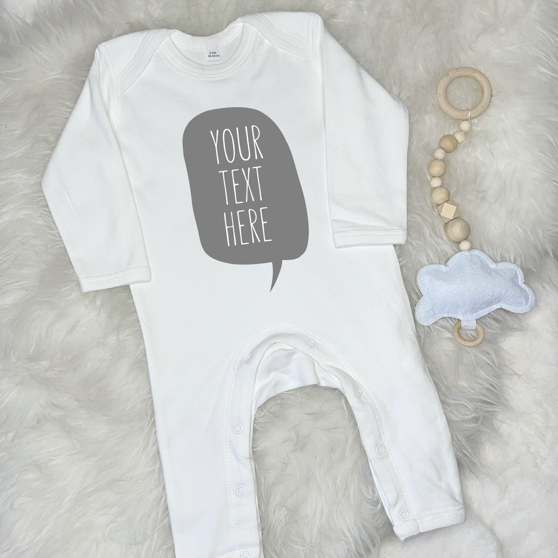 Speech Bubble Personalised Baby Rompersuit - Lovetree Design