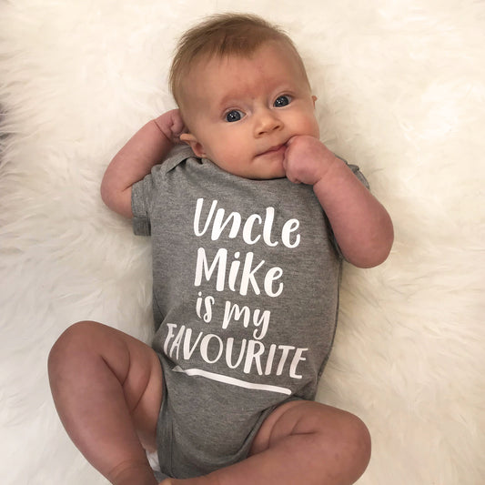 My Uncle Is My Favourite Personalised Babygrow - Lovetree Design