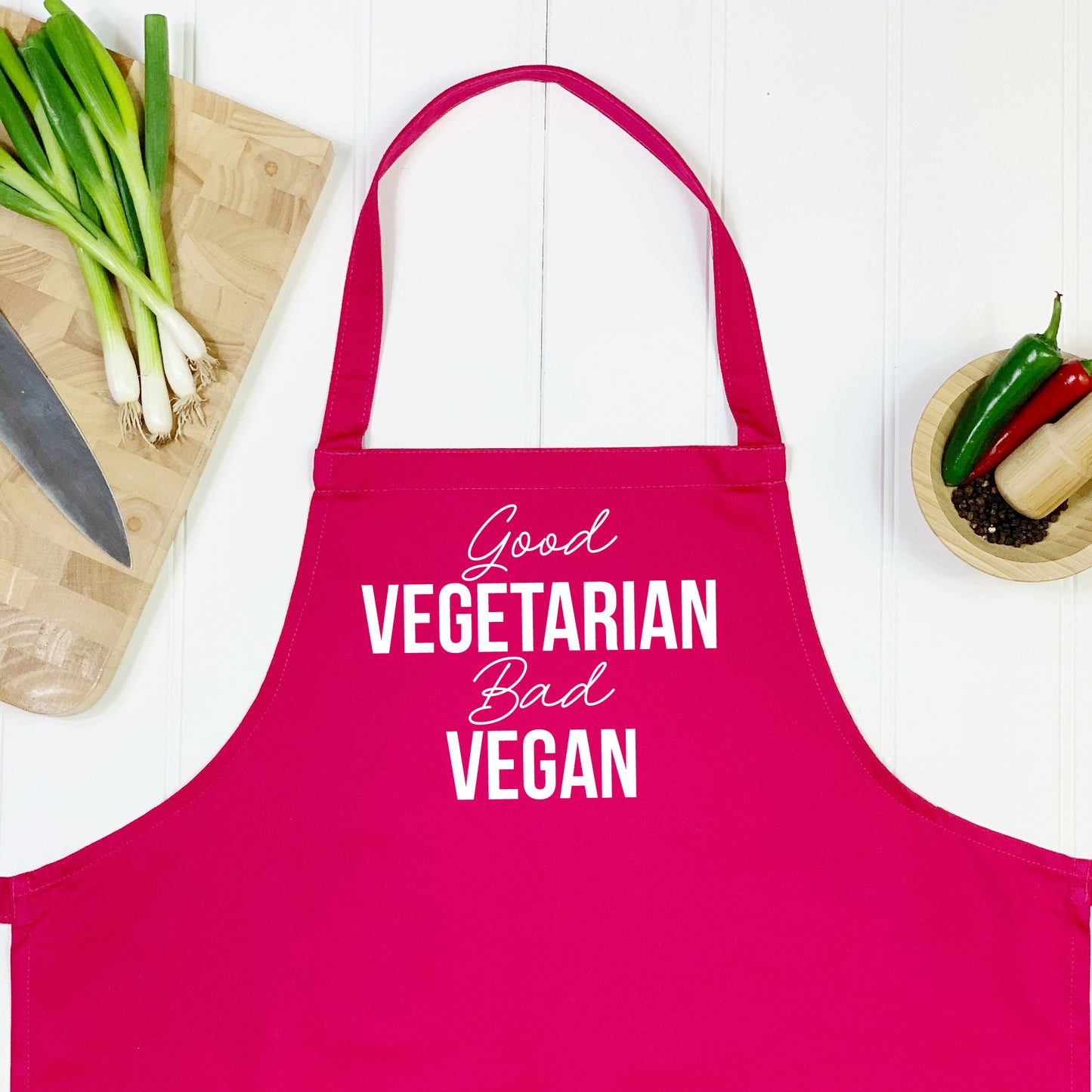 Good Vegetarian, Bad Vegan Apron - Lovetree Design