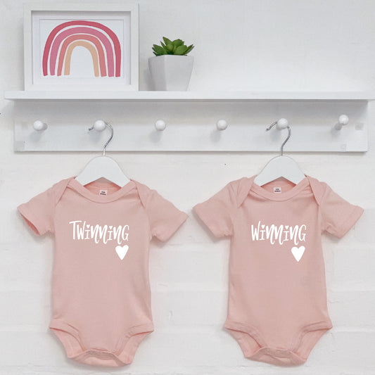 Twinning Is Winning Babygrow Set For Twins - Lovetree Design