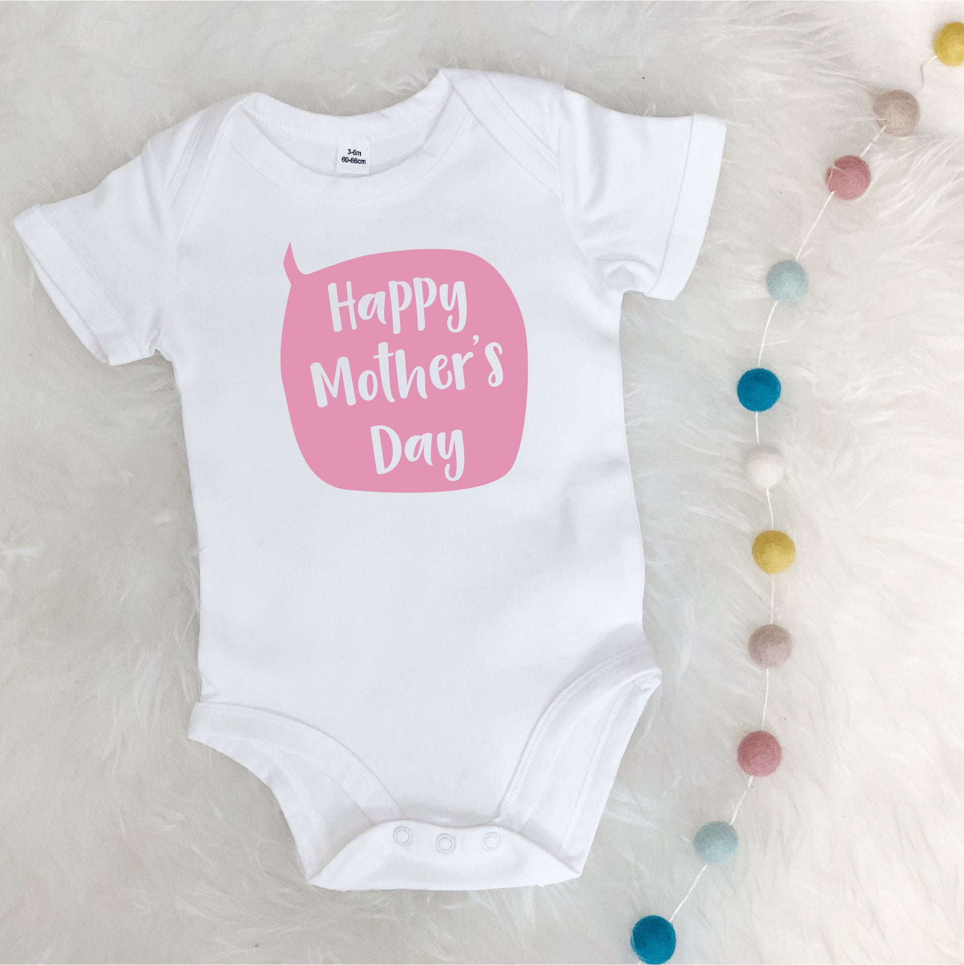 Happy Mothers Day Speech Bubble Baby Grow - Lovetree Design