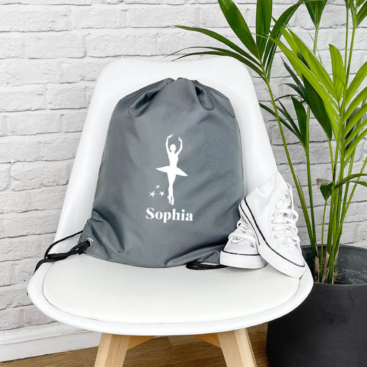 Pirouette Dancer Personalised Drawstring Dance Bag