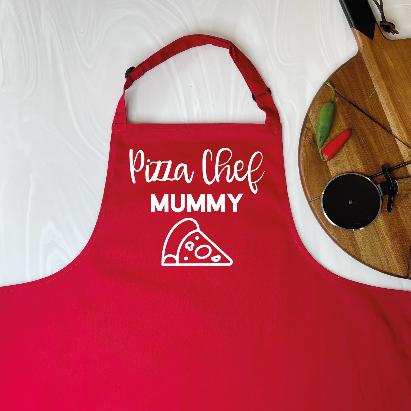 Adult And Child Personalised Pizza Chef Apron Set