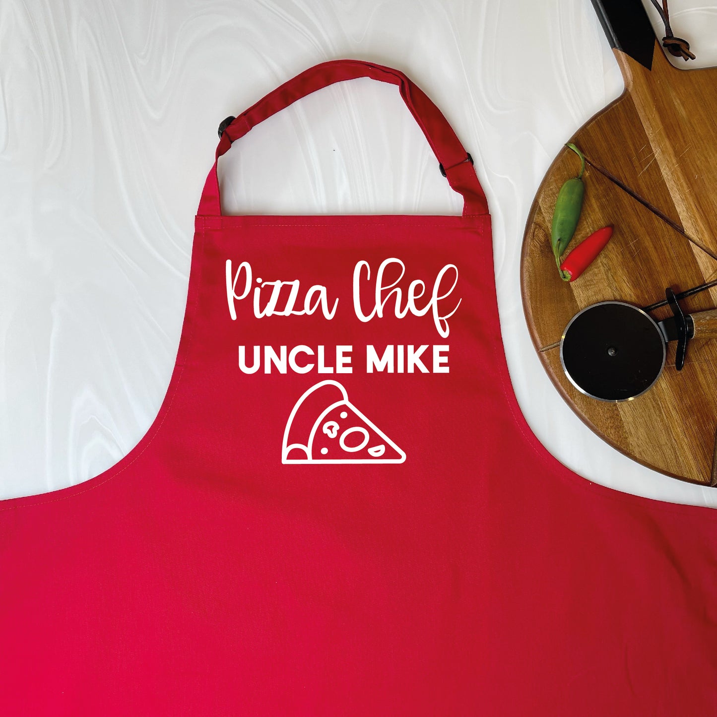 Adult And Child Personalised Pizza Chef Apron Set