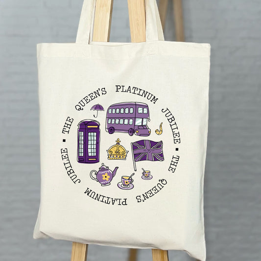 Queen's Platinum Jubilee Illustrated Tote Bag - Lovetree Design