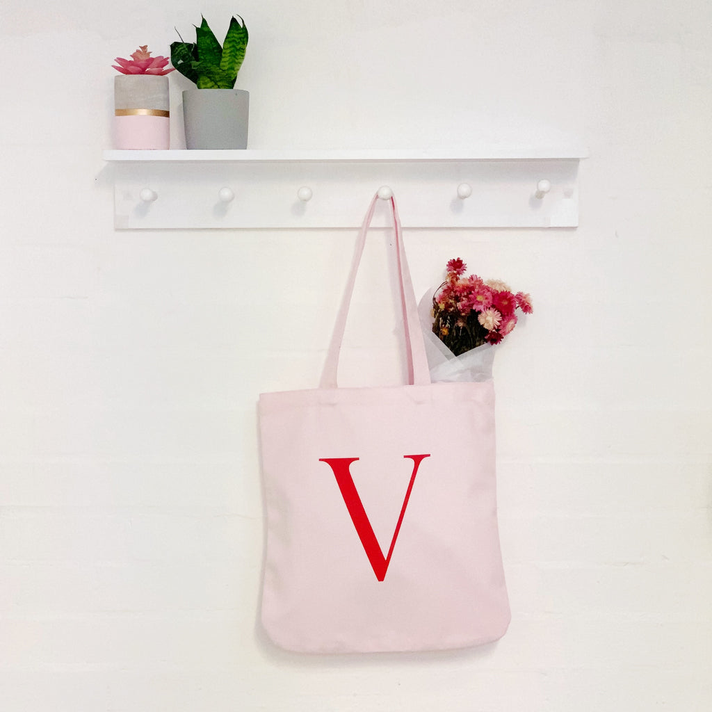 Pink Tote Bag Personalised With Initial – Lovetree Design
