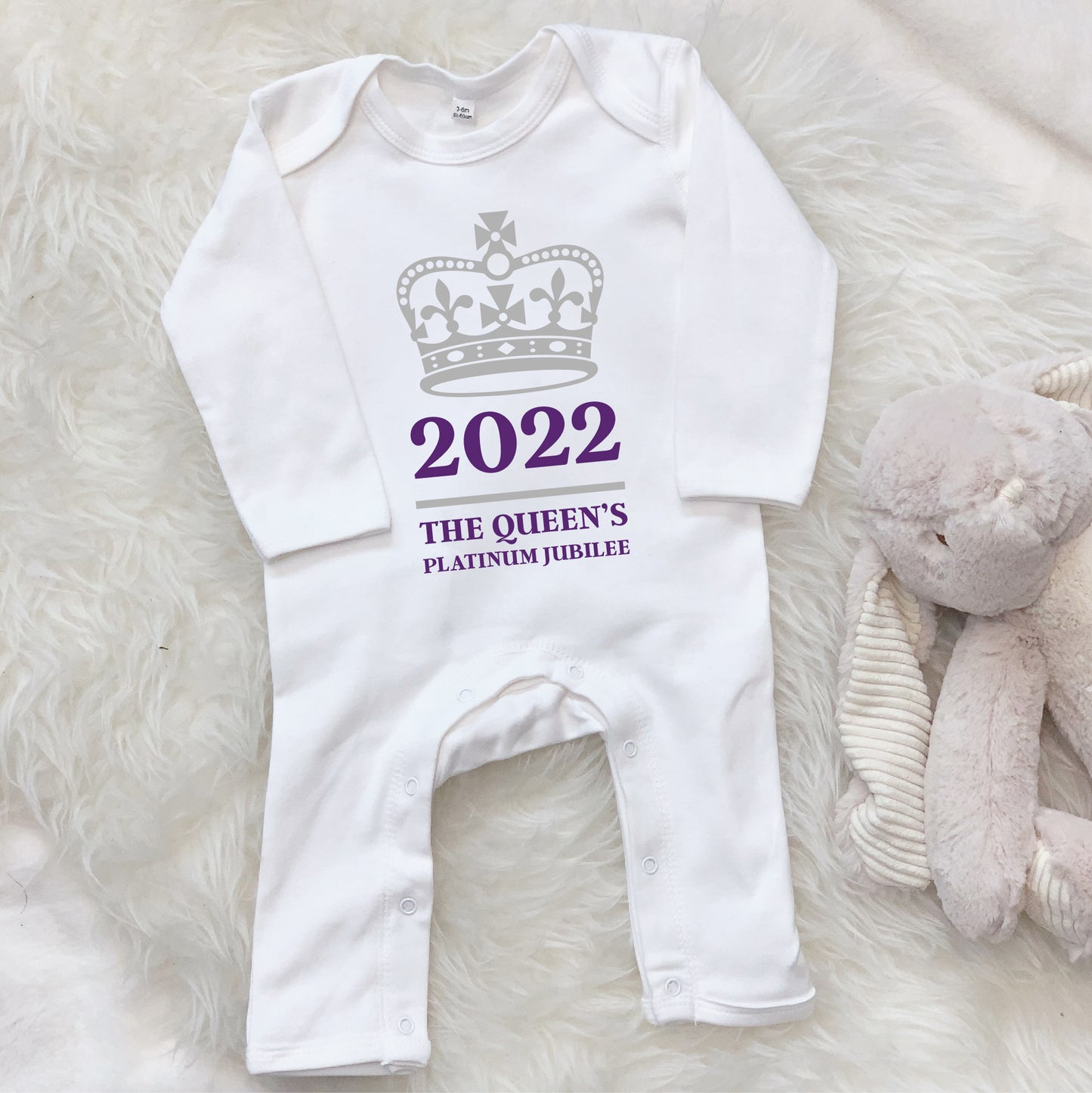 Queens Platinum Jubilee 2022 With Crown Rompersuit - Lovetree Design