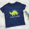 Kids Personalised Stegosaurus Dinosaur T Shirt