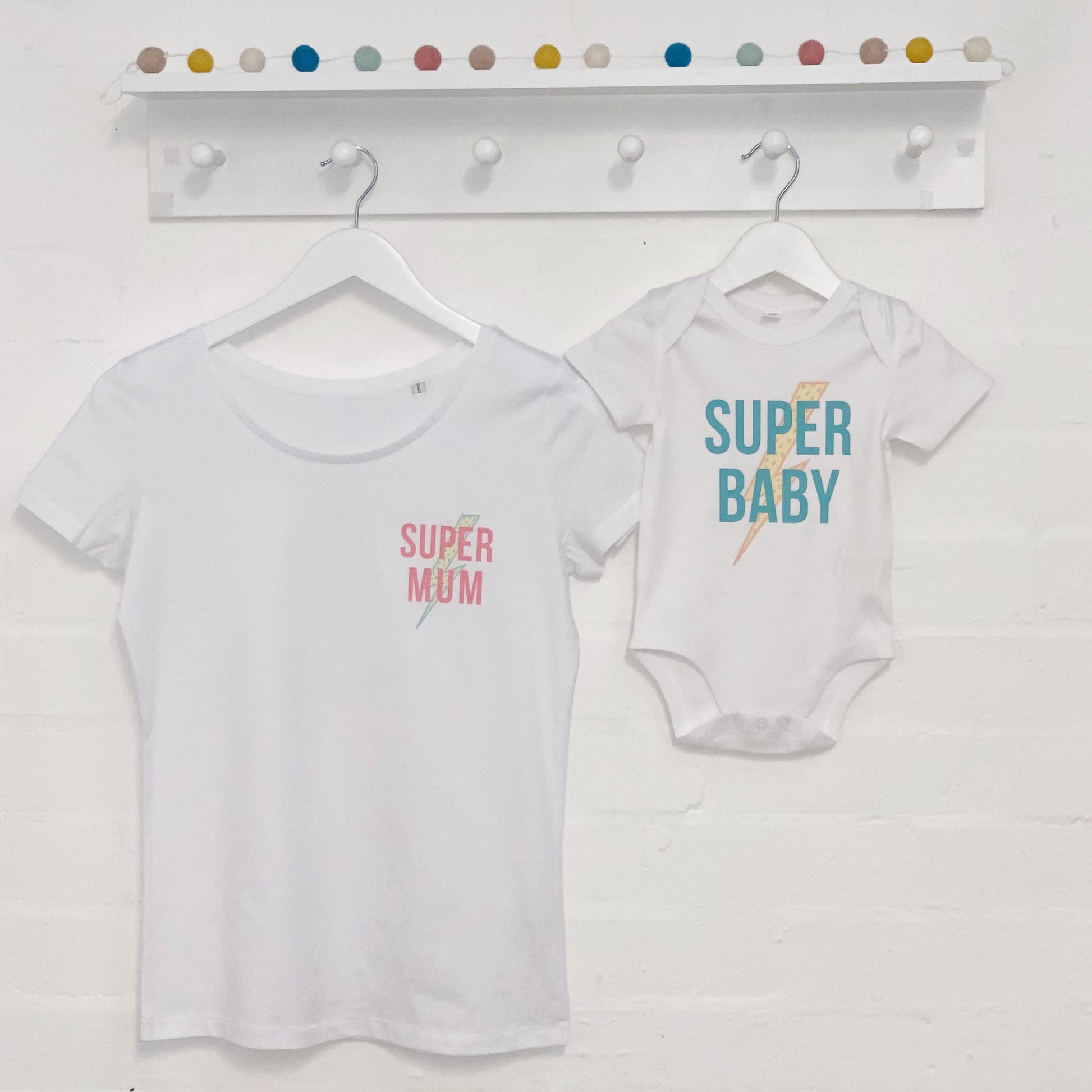 Super Mum Super Baby Mum And Baby T Shirt Set - Lovetree Design