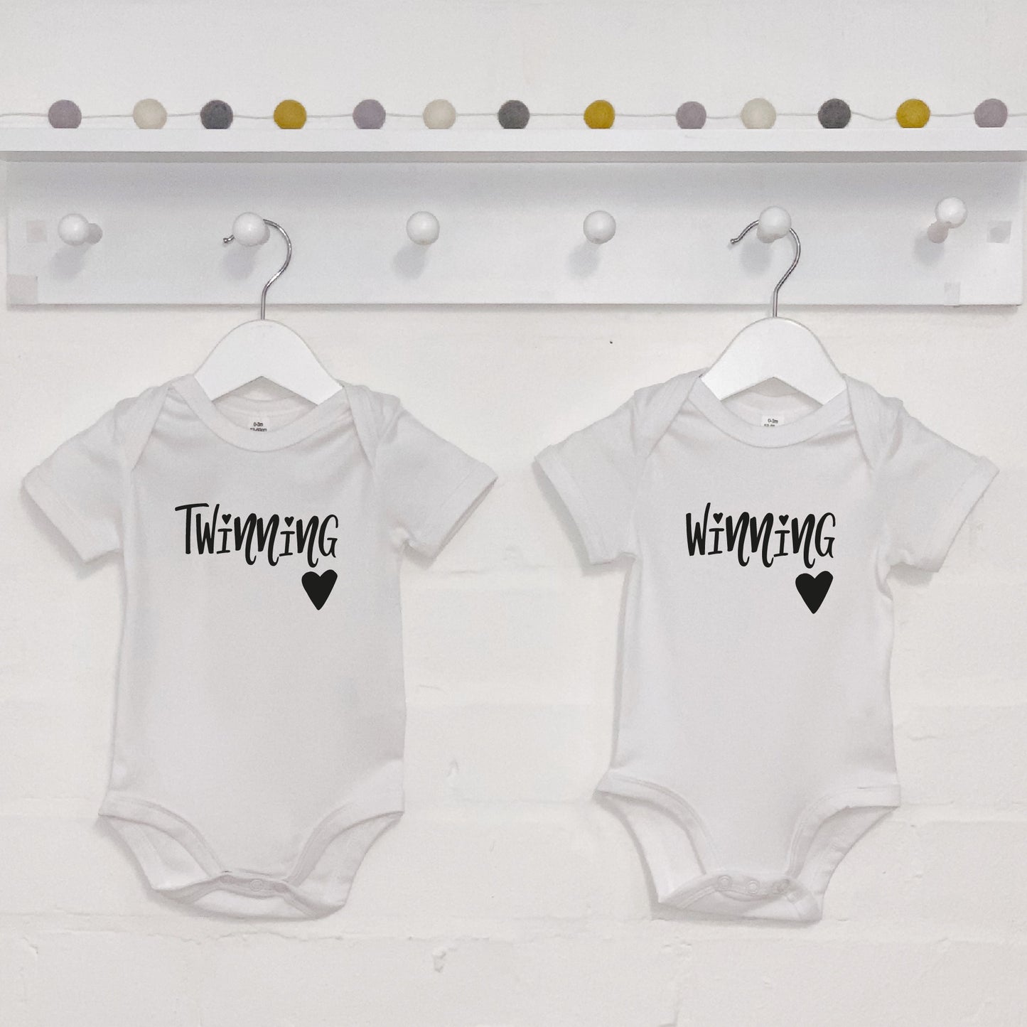 Twinning Is Winning Babygrow Set For Twins - Lovetree Design